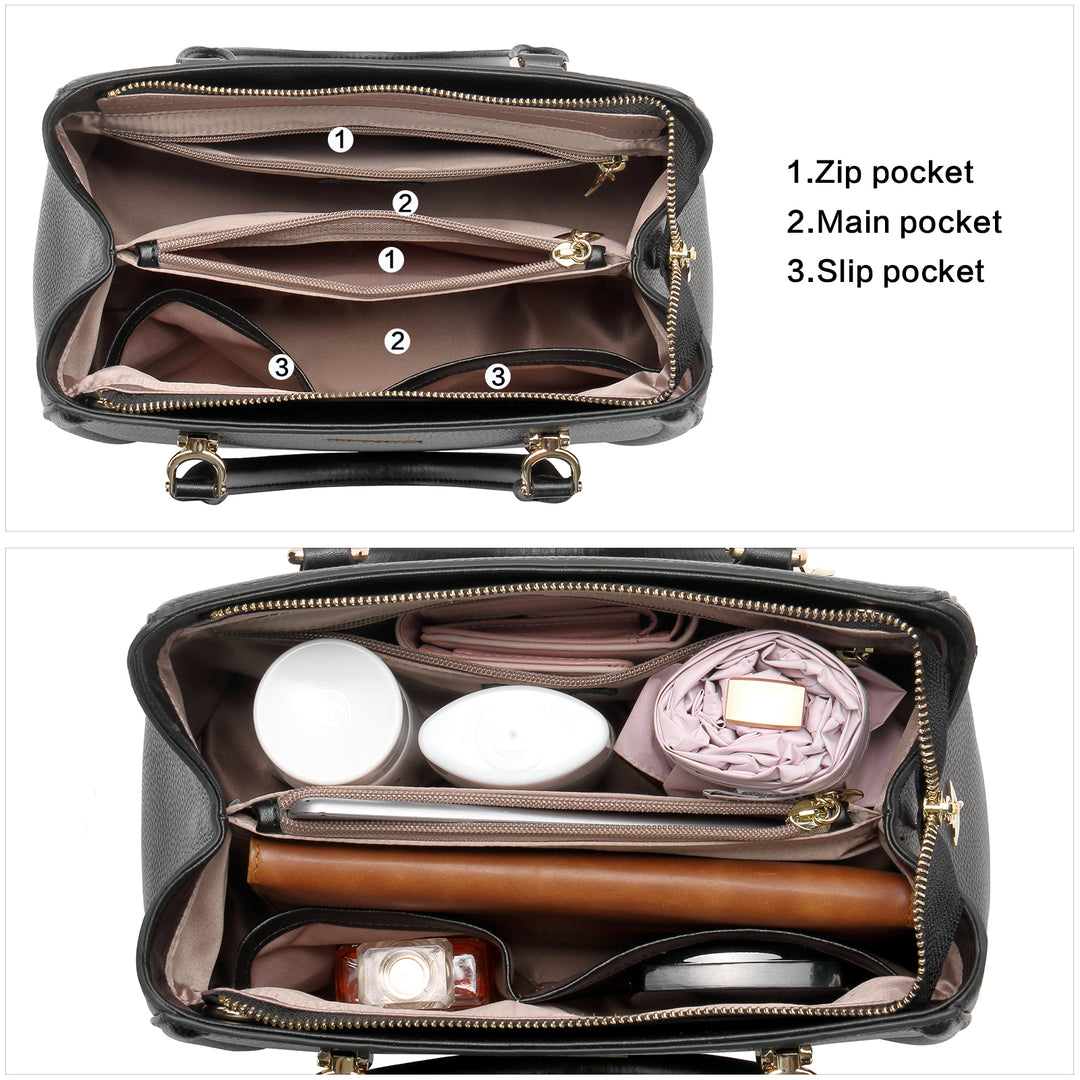 BOSTANTEN Women Leather Handbag Designer Top Handle Satchel Shoulder Bag Crossbody Purses - BOSTANTEN