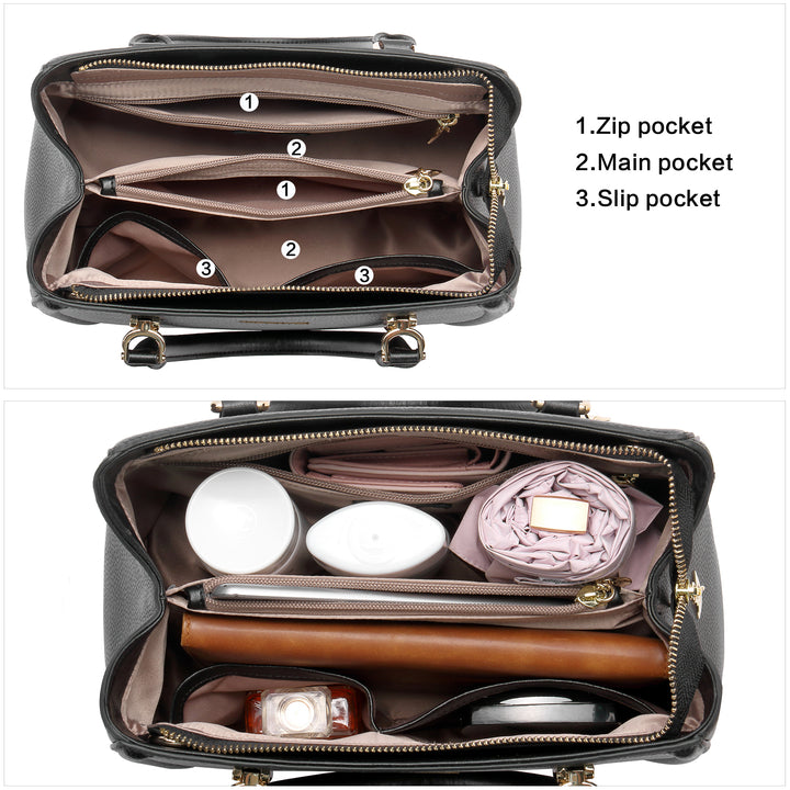 BOSTANTEN Women Leather Handbag Designer Top Handle Satchel Shoulder Bag Crossbody Purses - BOSTANTEN
