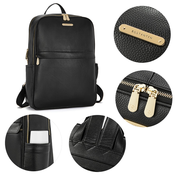 Nombongo Leather 15.6 Inch Laptop Daypack Backpack for Women