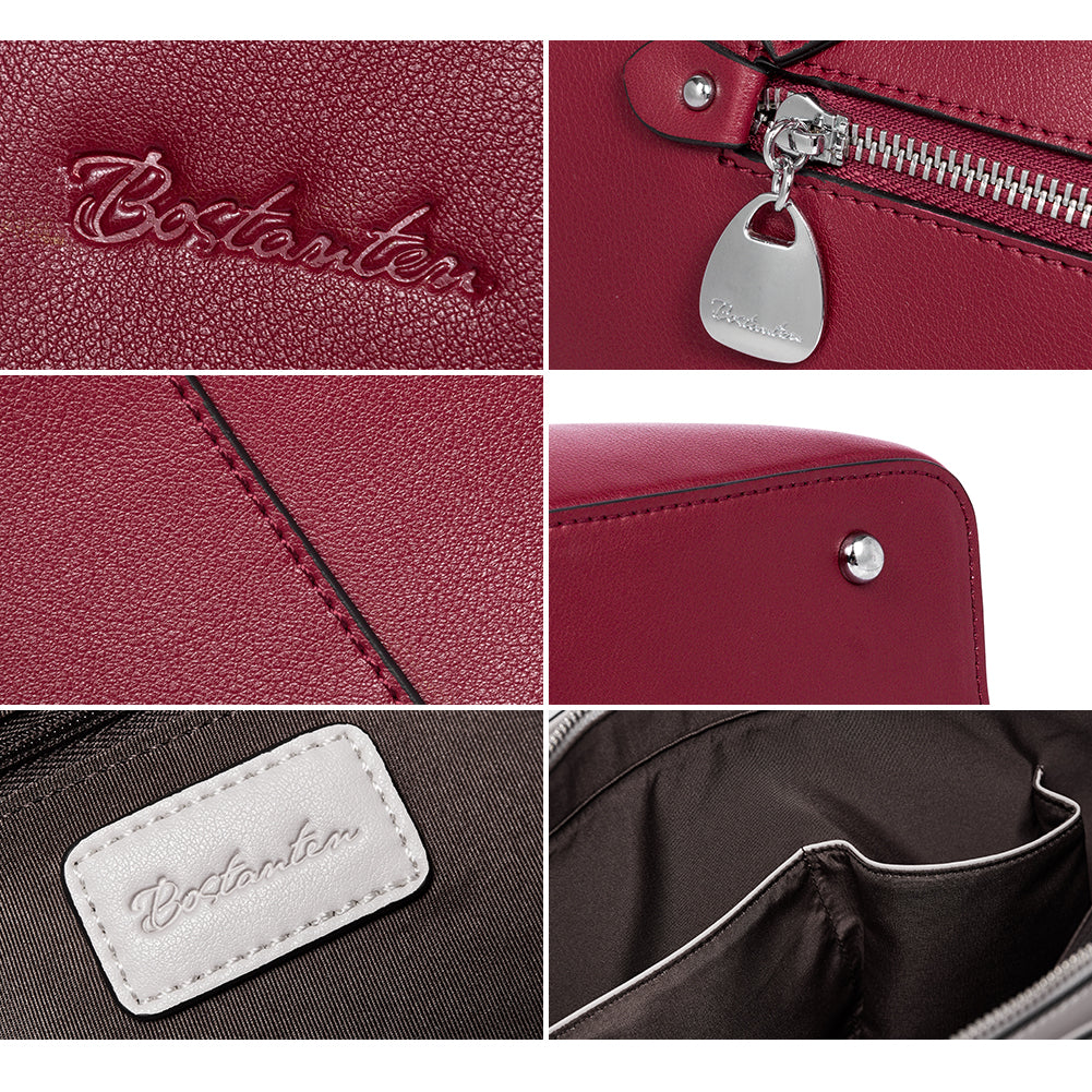 BOSTANTEN Women Handbag Genuine Leather Shoulder Bag Soft Designer Top Handle Purses - BOSTANTEN
