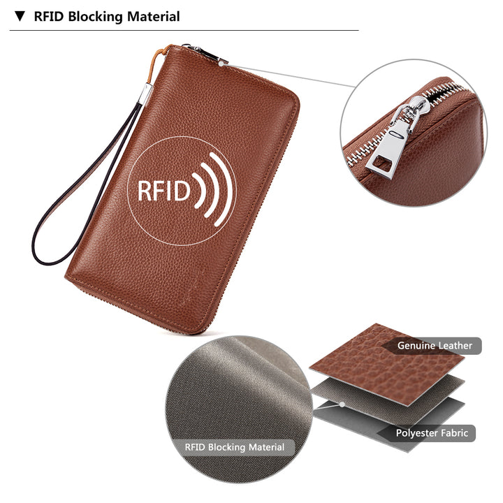Rozenn Wallets with Wristlet Clutch