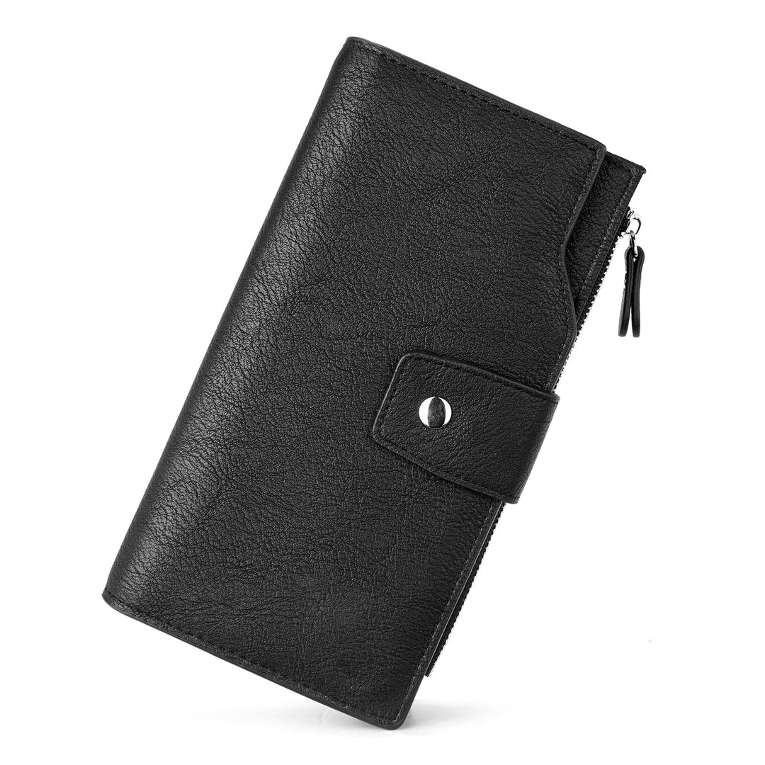 BOSTANTEN Womens Wallet Leather Wallets Large Capacity Cash Cluth Purses Coffee Rough Grain - BOSTANTEN