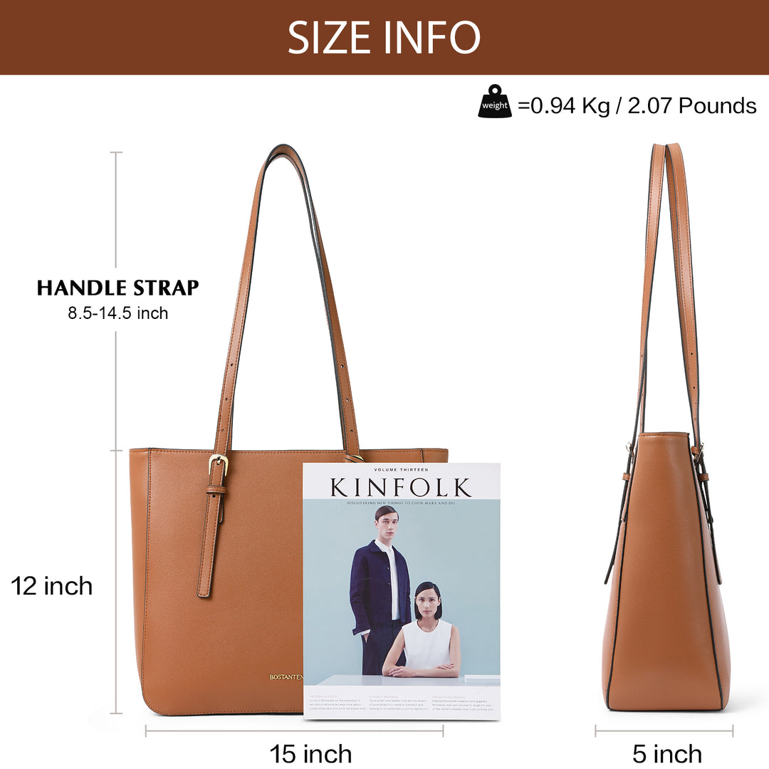 BOSTANTEN Women Handbags Genuine Leather Designer Tote Bags Work Shoulder Large Purses for Women - BOSTANTEN
