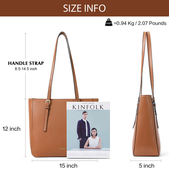 BOSTANTEN Women Handbags Genuine Leather Designer Tote Bags Work Shoulder Large Purses for Women - BOSTANTEN