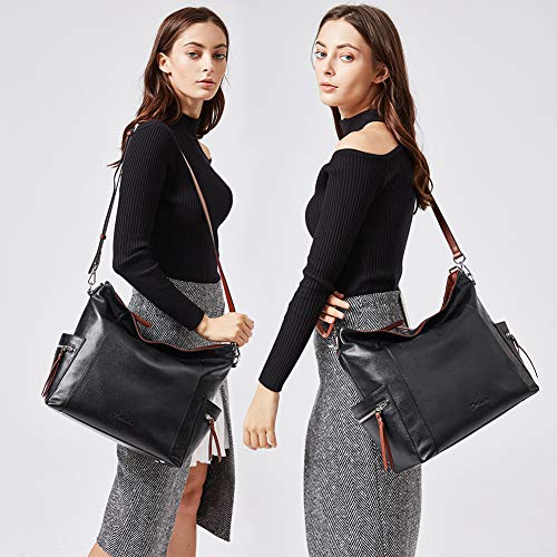 BOSTANTEN Genuine Leather Hobo Handbags Designer Shoulder Tote Purses Crossbody Large Bag for Women - BOSTANTEN