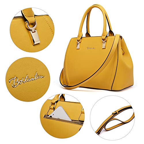 BOSTANTEN Women Leather Handbag Designer Top Handle Satchel Shoulder Bag Crossbody Purse - BOSTANTEN
