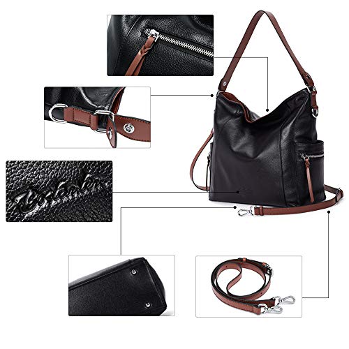 BOSTANTEN Genuine Leather Hobo Handbags Designer Shoulder Tote Purses Crossbody Large Bag for Women - BOSTANTEN