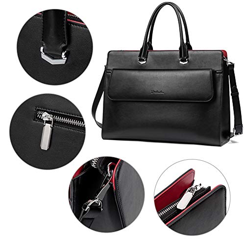 Mizuki  Black Leather Briefcase Women's  — Messenger Bags - BOSTANTEN