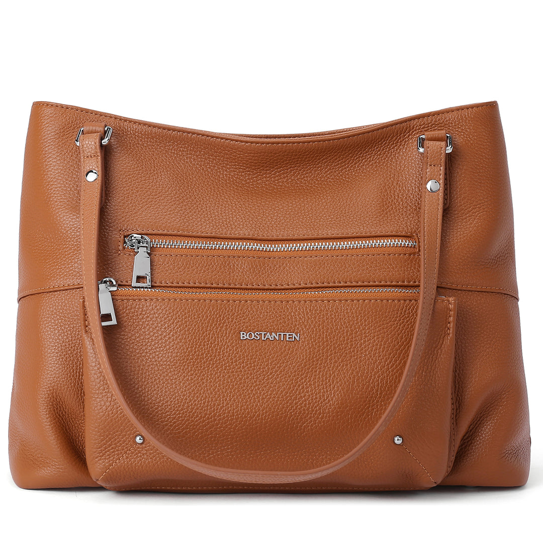 BOSTANTEN Women Handbag Leather Designer Satchel Pures Soft Hobo Bags Shoulder Top Handle Tote Work Bag - BOSTANTEN