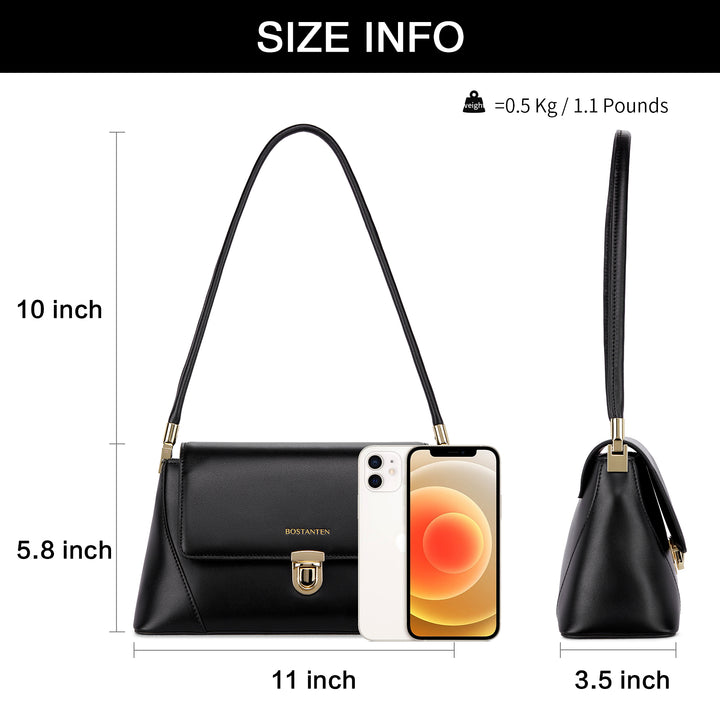 BOSTANTEN Women Leather Handbags Designer Shoulder Bag Small Fashion Trendy Top Handle Satchel Purse - BOSTANTEN