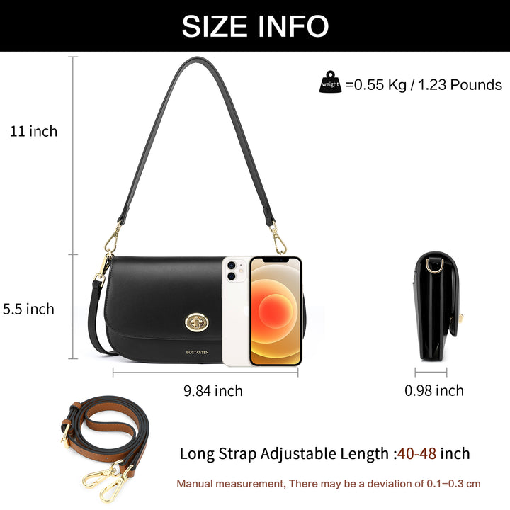 BOSTANTEN Small Crossbody Bag for Women Leather Top-handle Handbag Designer Shouldr Purse - BOSTANTEN