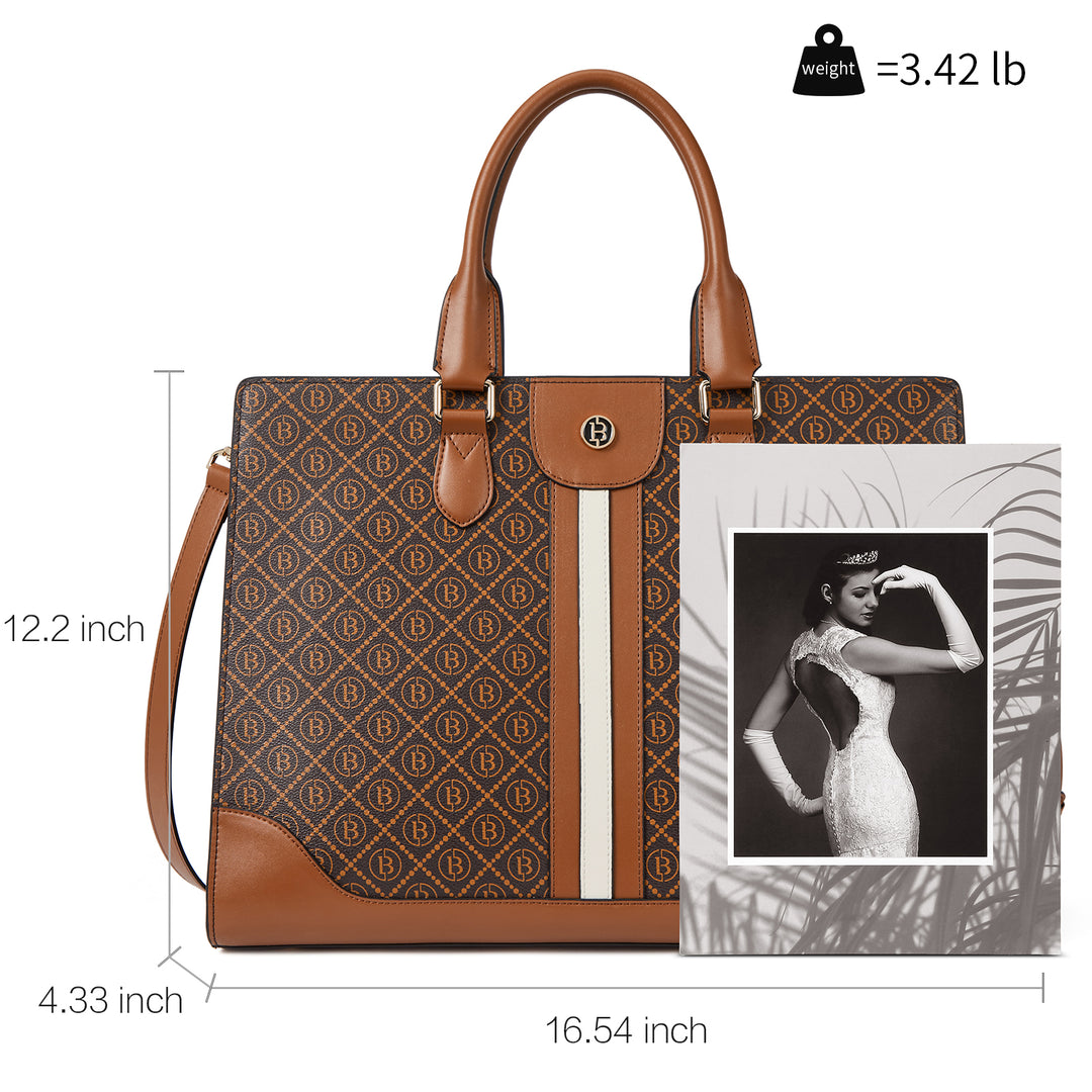 Stroud Vintage Leather Briefcase — Fashion Round - BOSTANTEN
