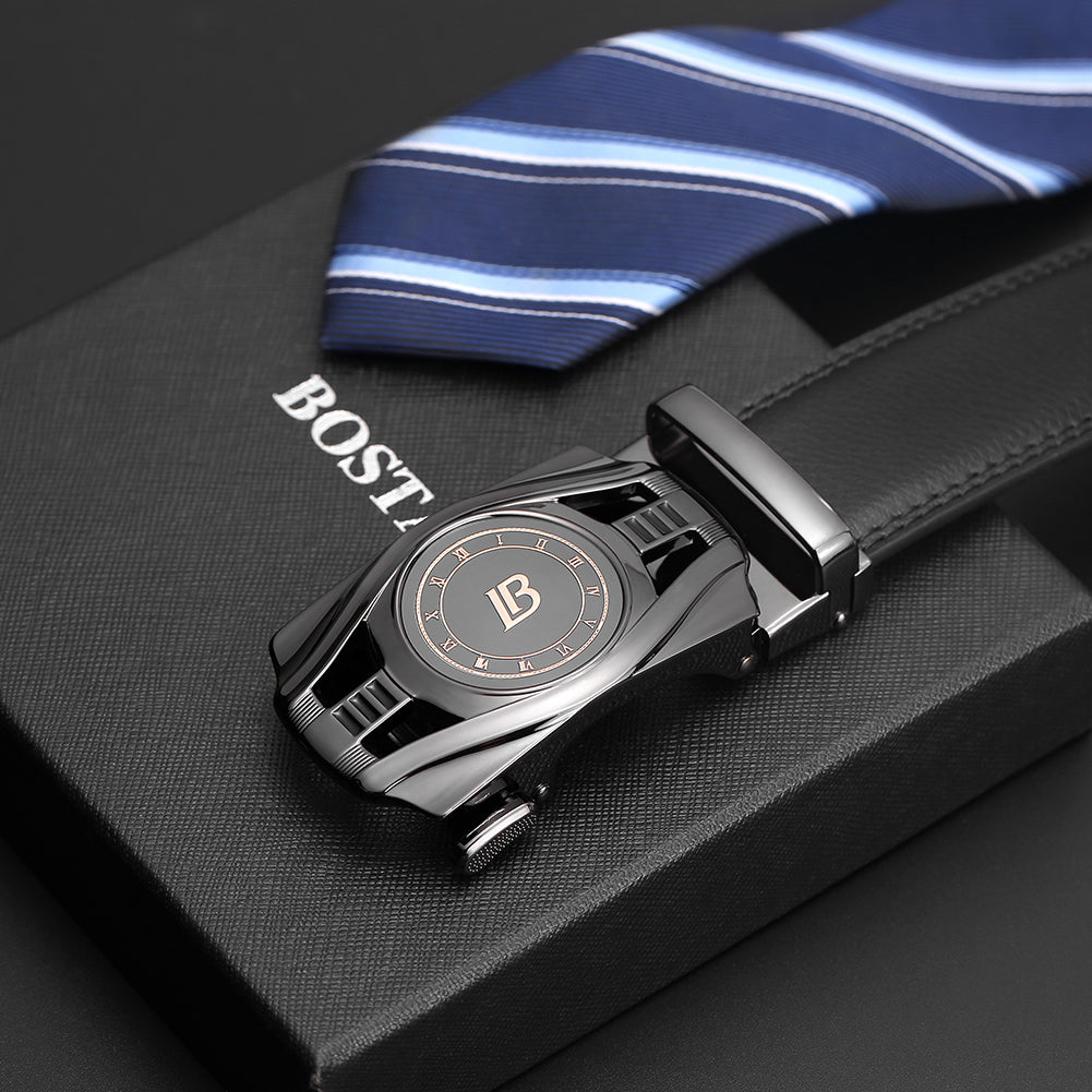 BOSTANTEN Mens Belts Leather Ratchet Dress Belt with Automatic Sliding Buckle - BOSTANTEN