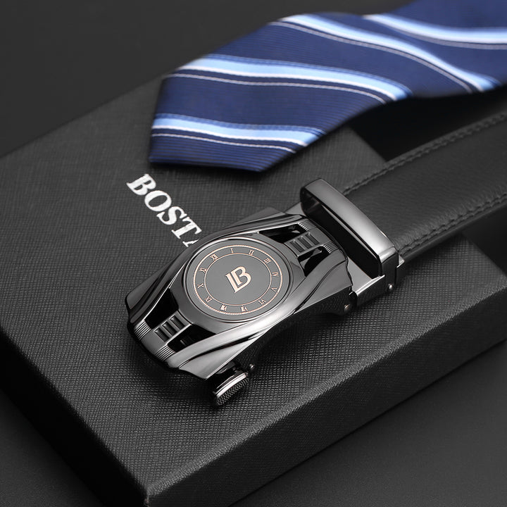 BOSTANTEN Mens Belts Leather Ratchet Dress Belt with Automatic Sliding Buckle - BOSTANTEN