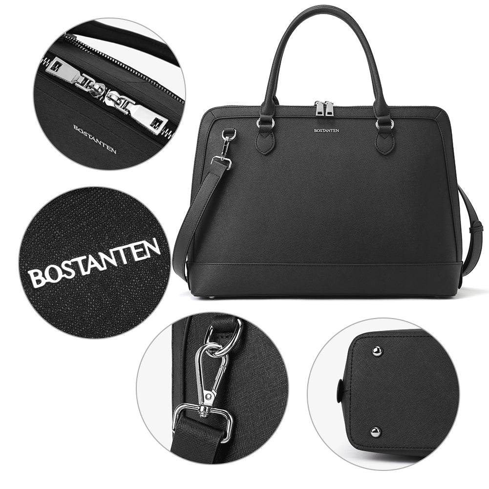 Jasmina  Genuine Leather Computer Briefcase —Low-key - BOSTANTEN