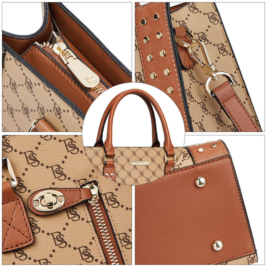 BOSTANTEN Women Leather Top Handle Work Tote Fashion Designer Handbag - BOSTANTEN