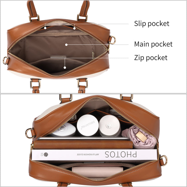BOSTANTEN Women Handbags Designer Genuine Leather Tote Bags Ladies Top Handle Satchel Purses Wok Shoulder Bags - BOSTANTEN