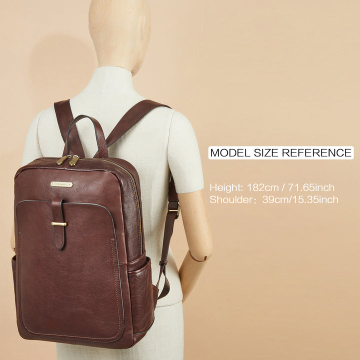 Minoru Women's Leather Business Laptop Backpack —— Full Grain - BOSTANTEN