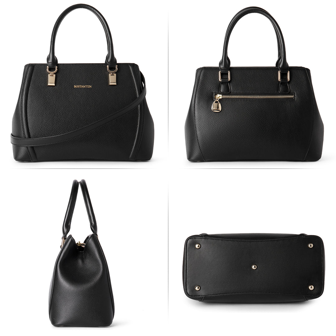 BOSTANTEN Women Leather Handbag Designer Top Handle Satchel Shoulder Bag Crossbody Purses - BOSTANTEN