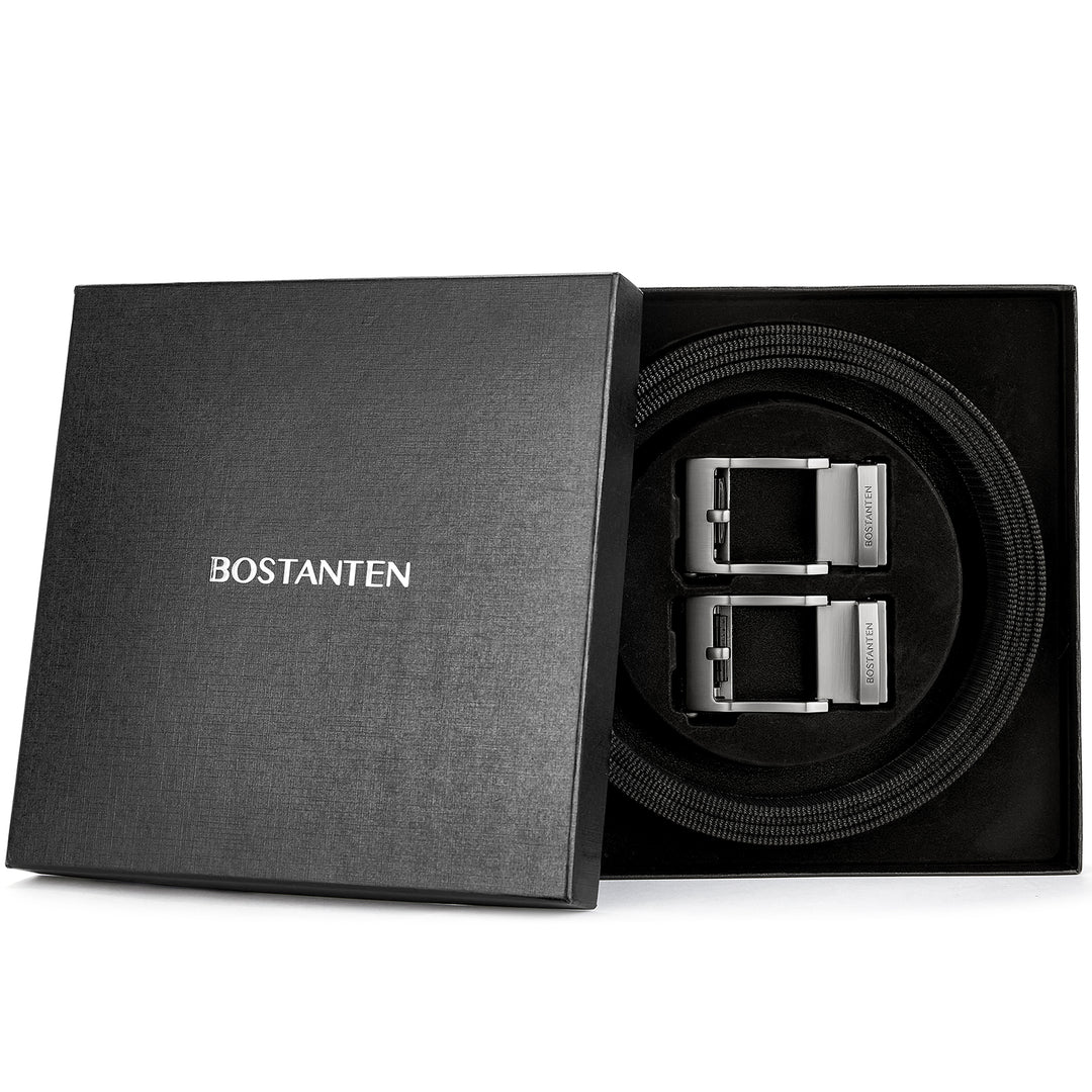 BOSTANTEN Men's Ratchet Dress Belts 2 Packs, Trim to Fit - BOSTANTEN