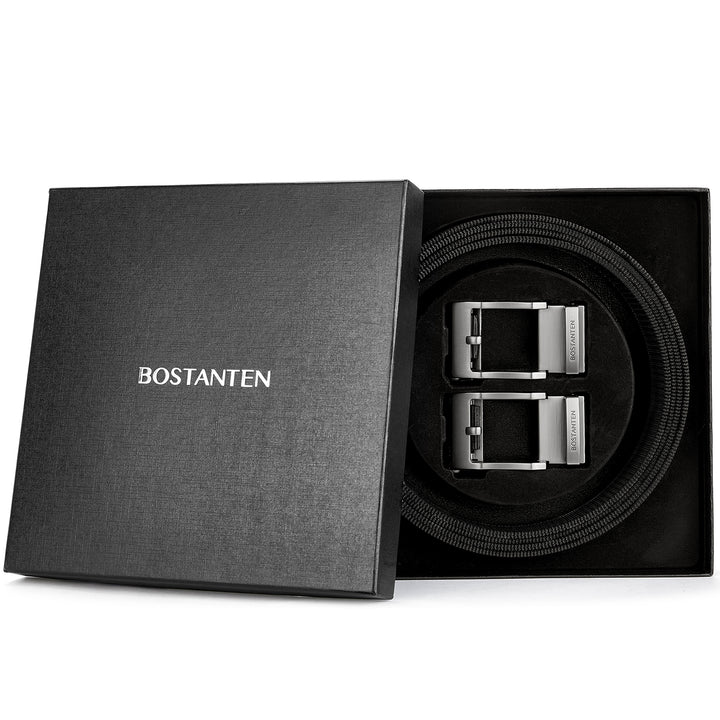 BOSTANTEN Men's Ratchet Dress Belts 2 Packs, Trim to Fit - BOSTANTEN