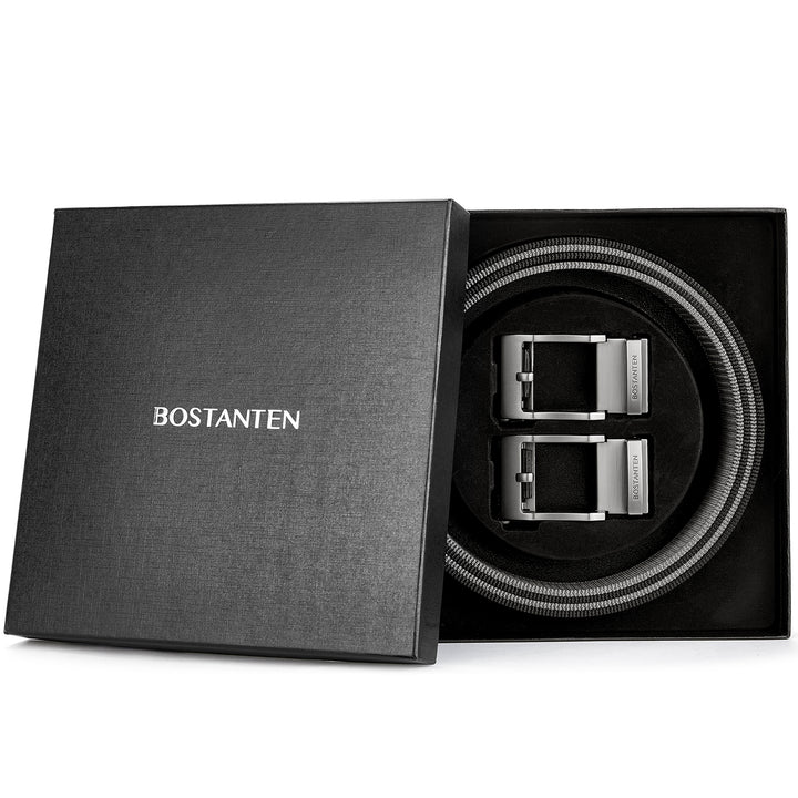 BOSTANTEN Men's Ratchet Dress Belts 2 Packs, Trim to Fit - BOSTANTEN