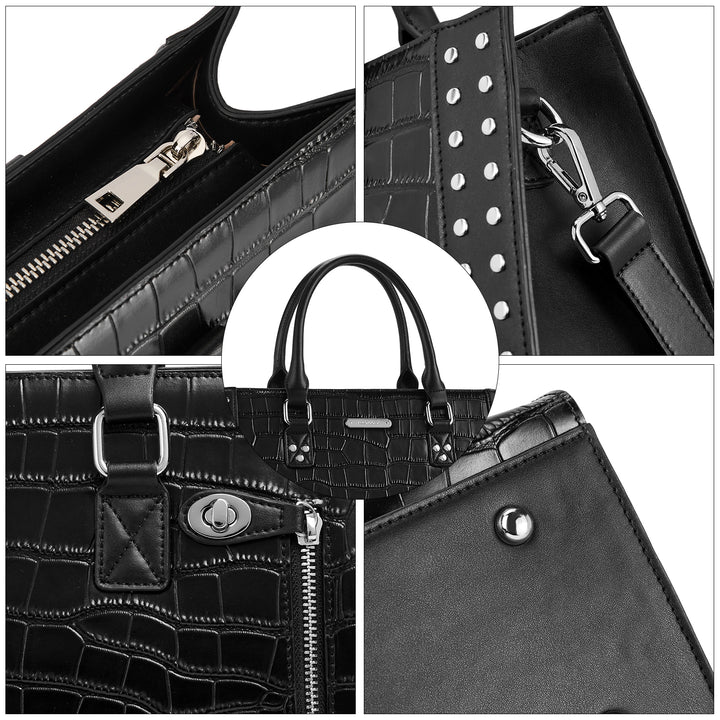 BOSTANTEN Women Leather Top Handle Work Tote Fashion Designer Handbag - BOSTANTEN