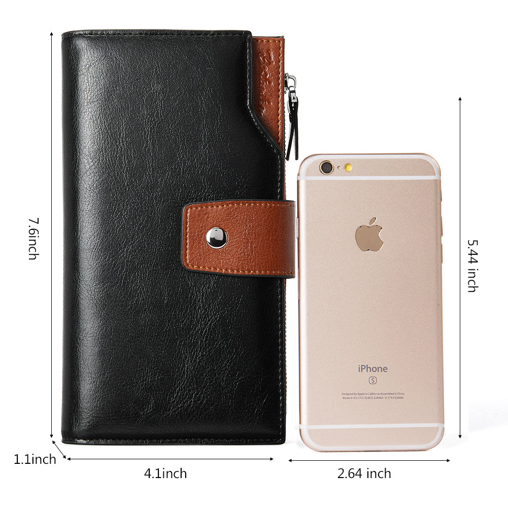 Lnna Genuine Leather RFID Wallets With Checkbooks - Cash Clutch