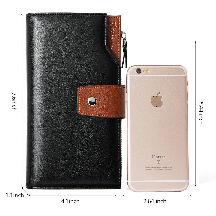 Lnna Genuine Leather RFID Wallets With Checkbooks - Cash Clutch