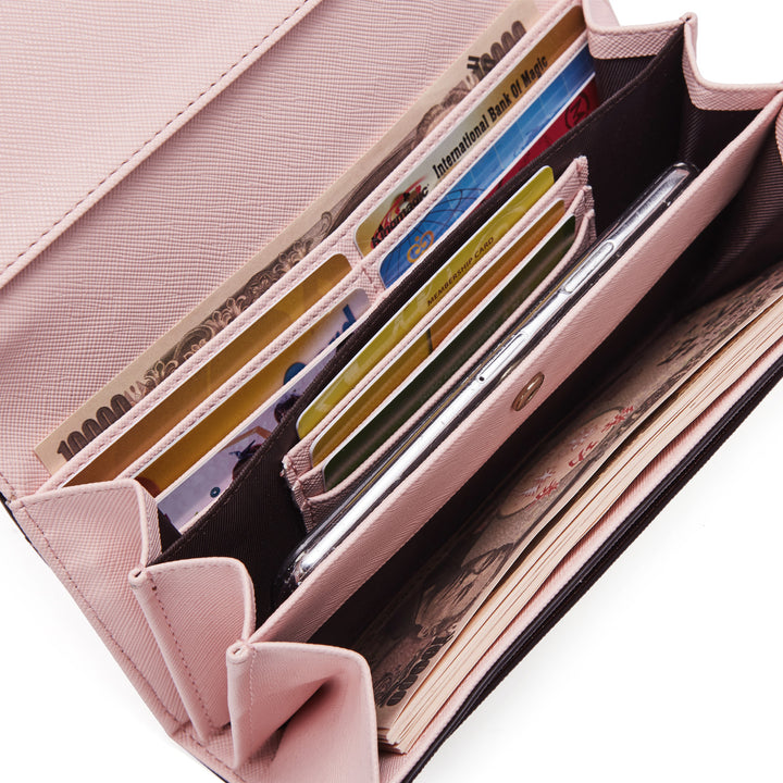 BOSTANTEN Womens Wallet Large Capacity Cash Clutch Purse with Buckle Credit Cards Holder - BOSTANTEN