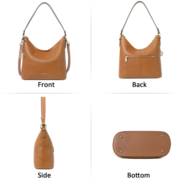 BOSTANTEN Leather Handbags for Women Soft Designer Shoulder Purses Ladies Fashion Crossbody Hobo Bags - BOSTANTEN