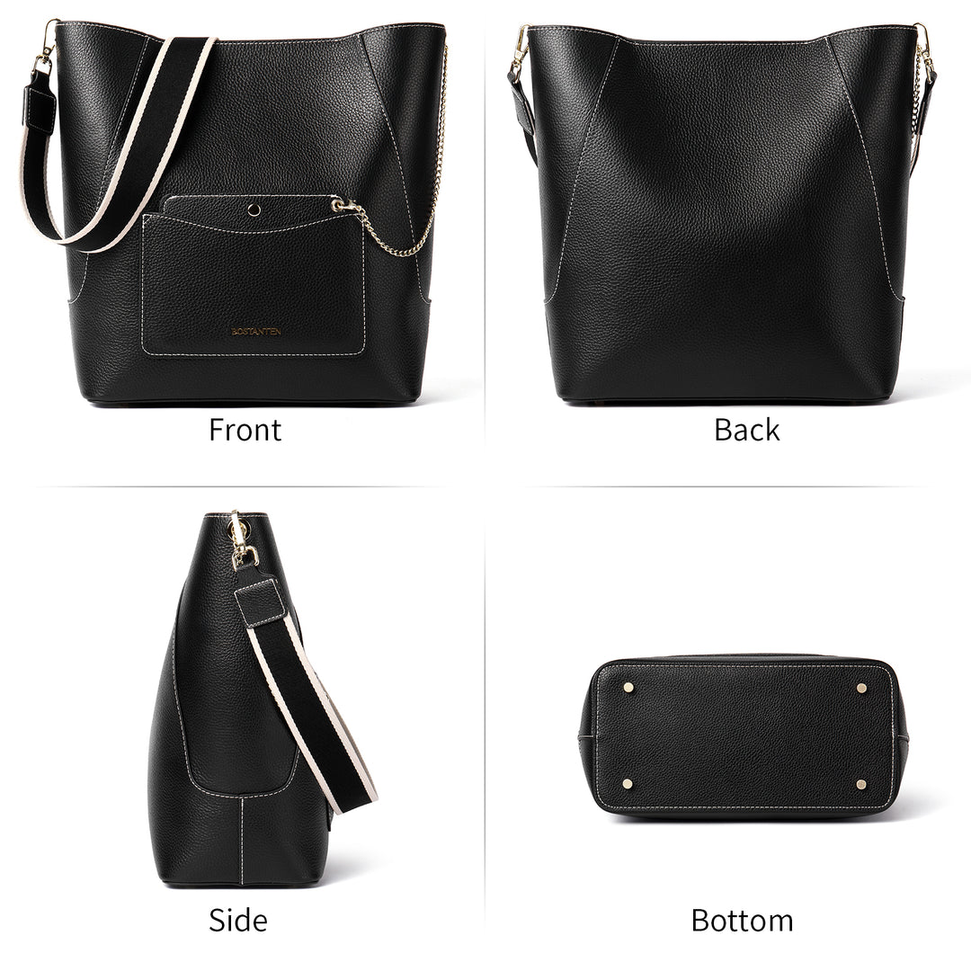 BOSTANTEN Women's Purses and Handbags Leather Designer Large Tote Purses Work Soft Crossbody Bucket Bags - BOSTANTEN