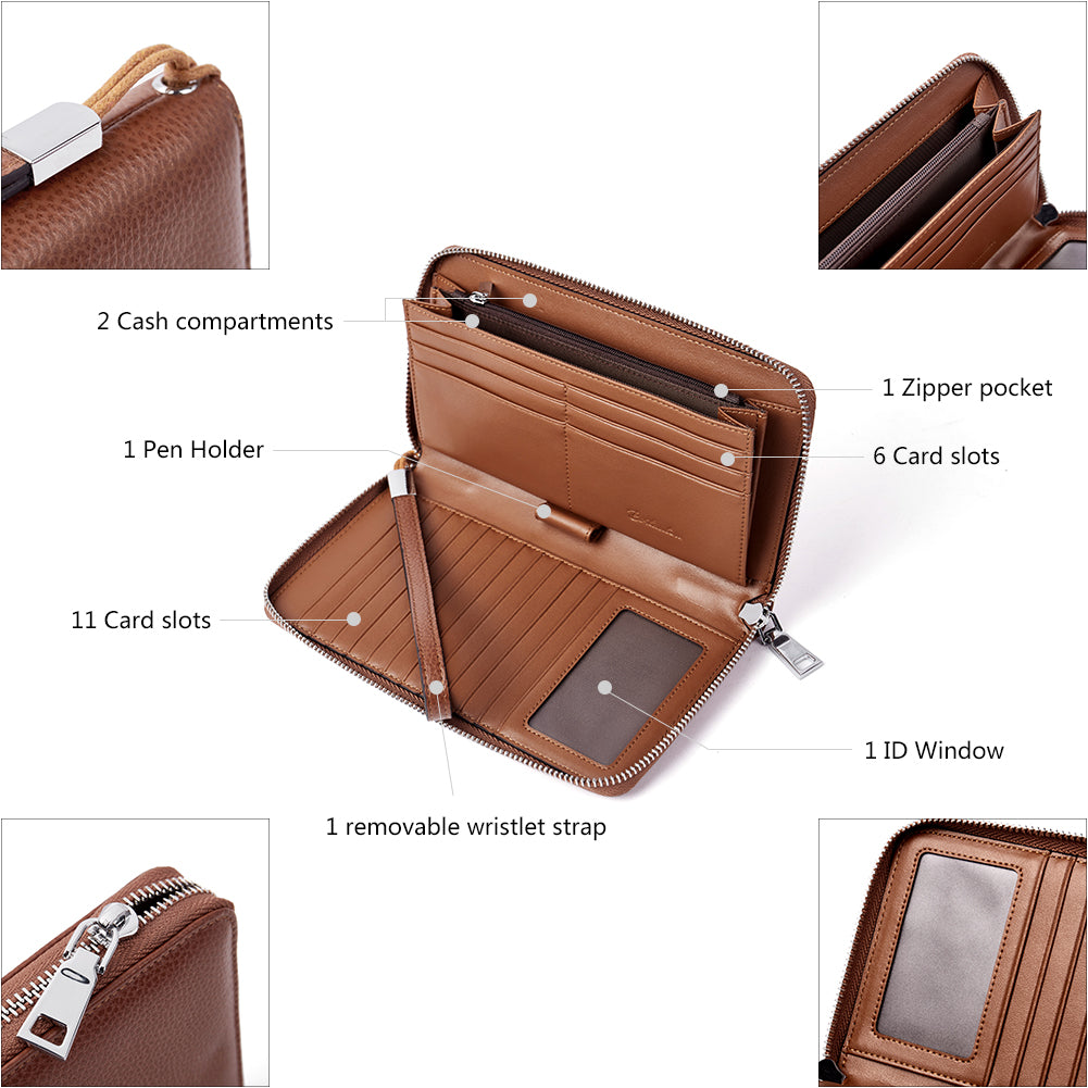 Rozenn Wallets with Wristlet Clutch