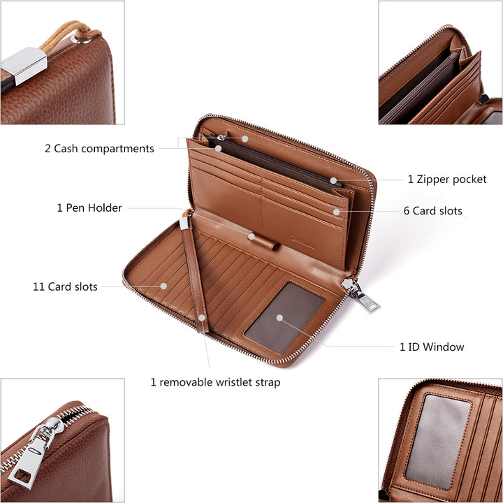 Rozenn Wallets with Wristlet Clutch