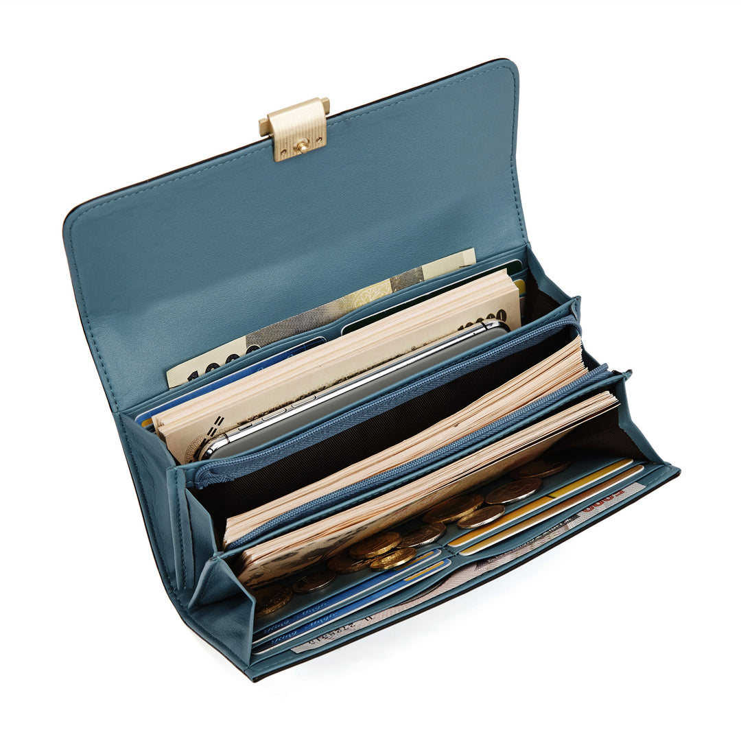 BOSTANTEN Womens Wallet Large Capacity Cash Clutch Purse with Buckle Credit Cards Holder - BOSTANTEN