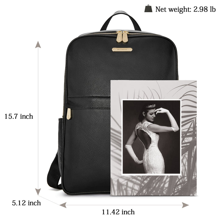 Nombongo Leather 15.6 Inch Laptop Daypack Backpack for Women