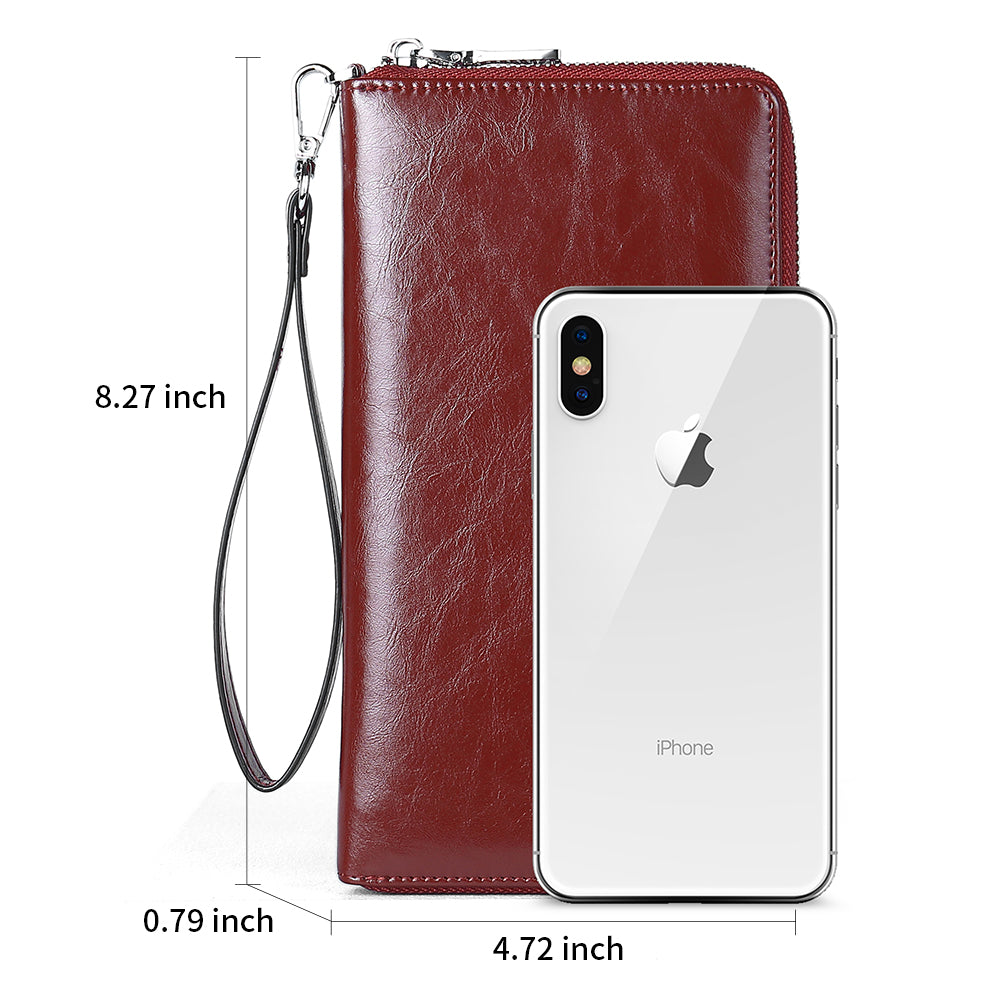 Rozenn Wallets with Wristlet Clutch