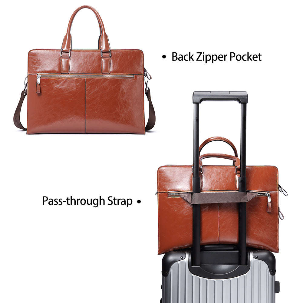 Carol Designer Briefcase For Women — Italian Leather