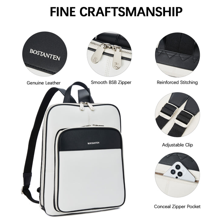 Vrba Klassischer schmaler Lederrucksack 