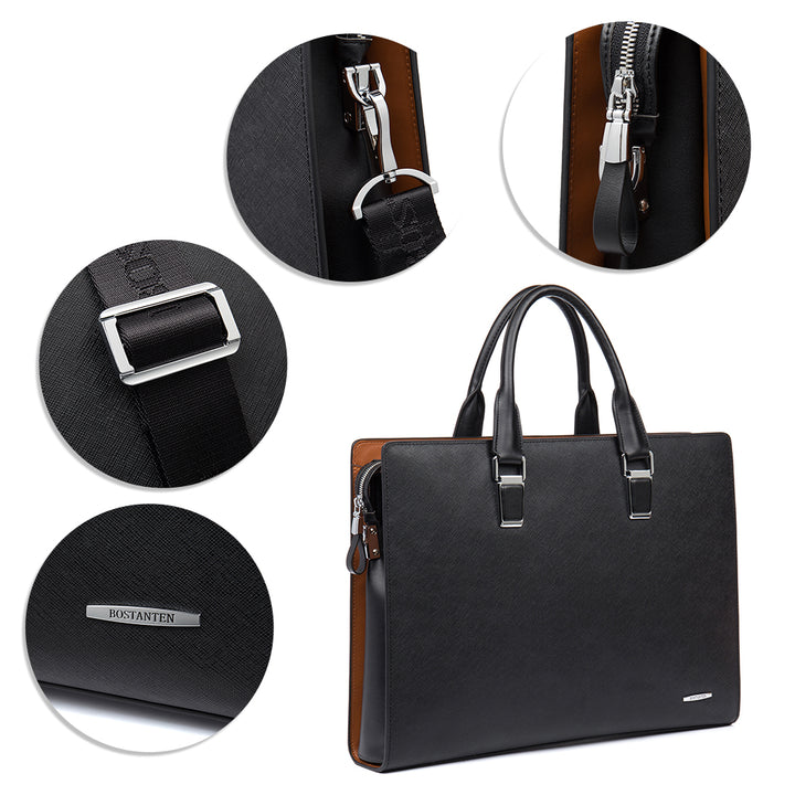 Machk Womens Leather Laptop Briefcase  — Male and Female - BOSTANTEN