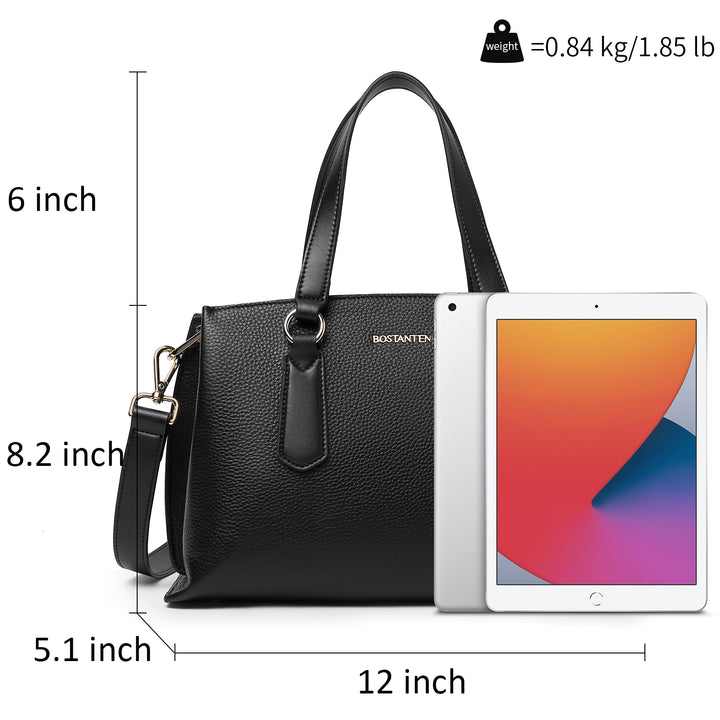 BOSTANTEN Women Leather Handbags Designer Tote Purses Ladies Fashion Satchel Top Handle Bags Triple Compartment - BOSTANTEN