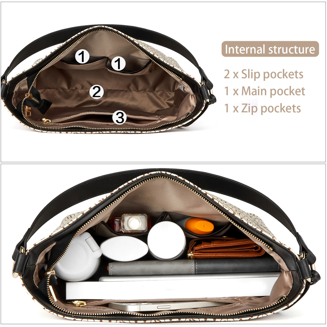 BOSTANTEN Hobo Bags for Women Genuine Leather Purses Designer Signature Handbags Ladies Tote Purses - BOSTANTEN