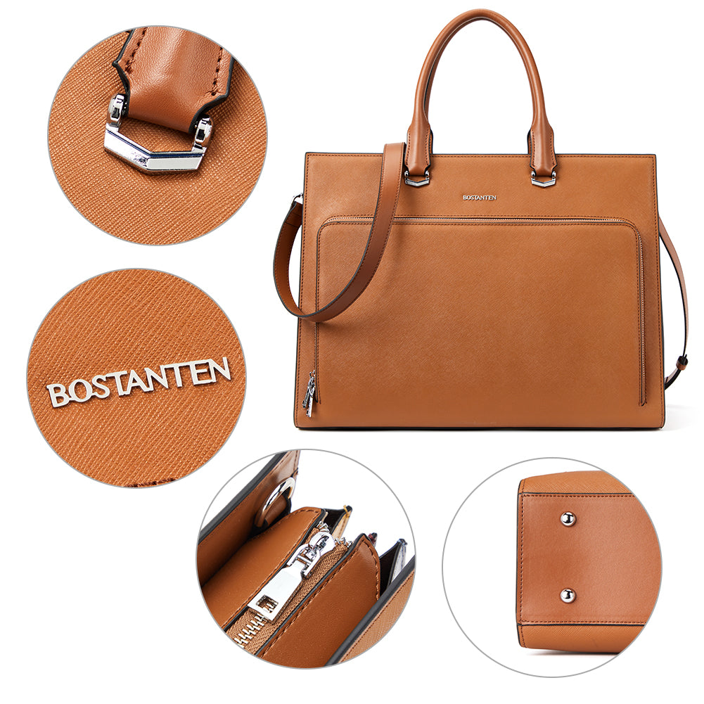 Machk Women's Briefcase Tote — Classic Black Design - BOSTANTEN