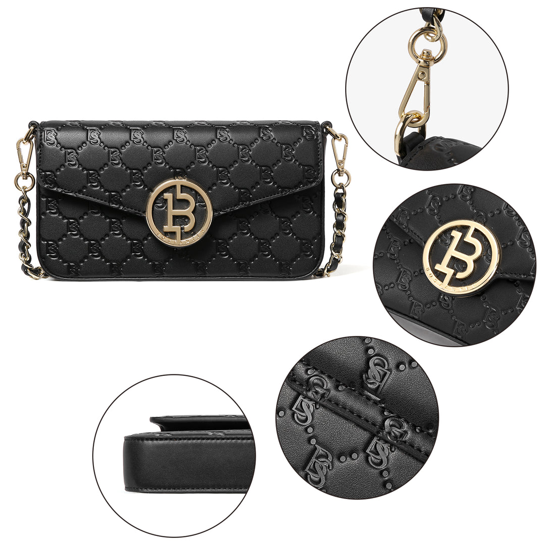 BOSTANTEN Small Crossbody Bags for Women Quilted Leather Designer Shoulder Bag with Chain Strap - BOSTANTEN