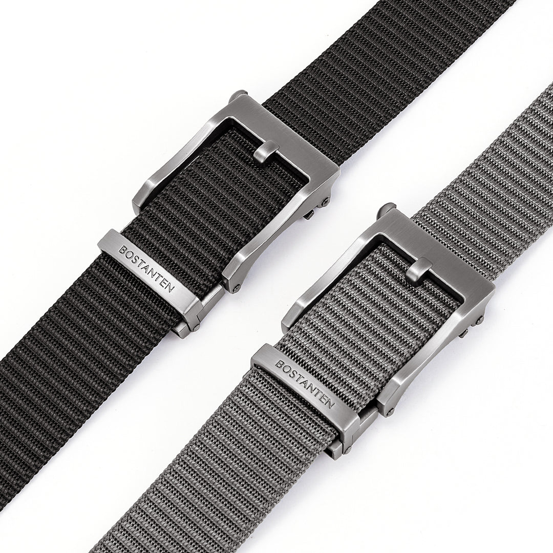 BOSTANTEN Men's Ratchet Dress Belts 2 Packs, Trim to Fit - BOSTANTEN