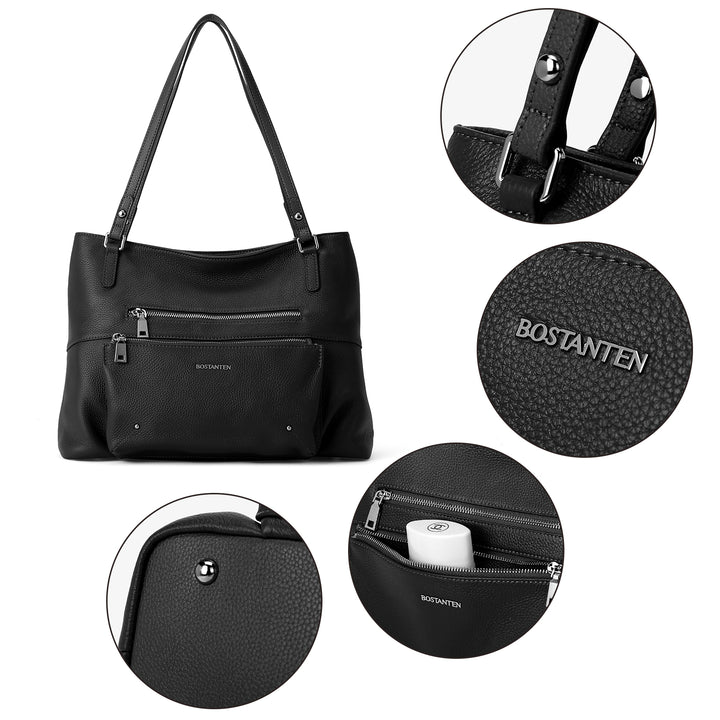 BOSTANTEN Women Handbag Leather Designer Satchel Pures Soft Hobo Bags Shoulder Top Handle Tote Work Bag - BOSTANTEN