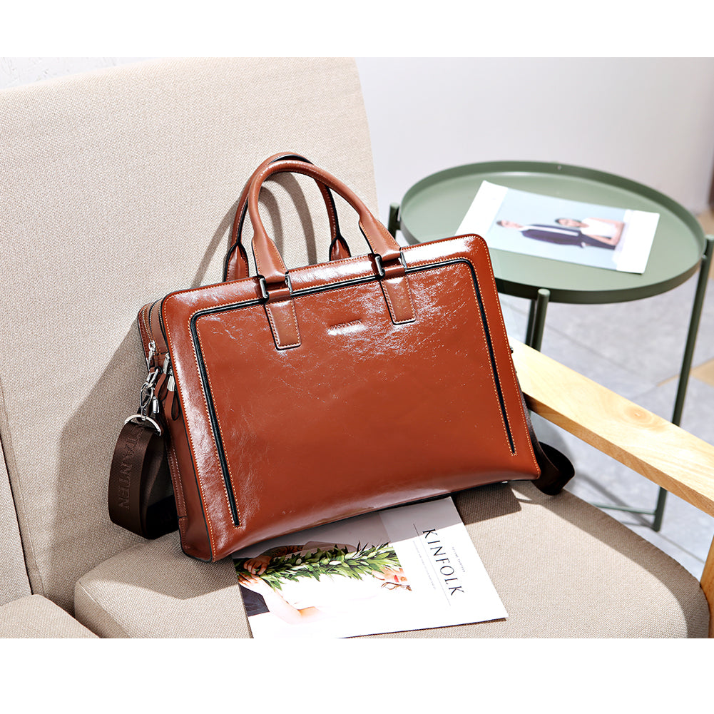 Carol Designer Briefcase For Women — Italian Leather