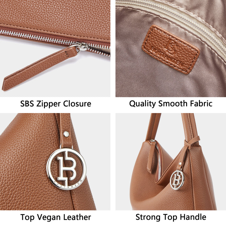 Vegan Leather Hobo Purses for Women Designer Shoulder Bags