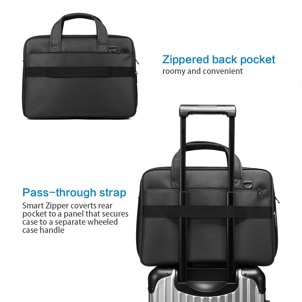 BOSTANTEN Laptop Bags 17 inch Briefcase for Men Nylon Water-resistant Large Business Travel Bag Black - BOSTANTEN