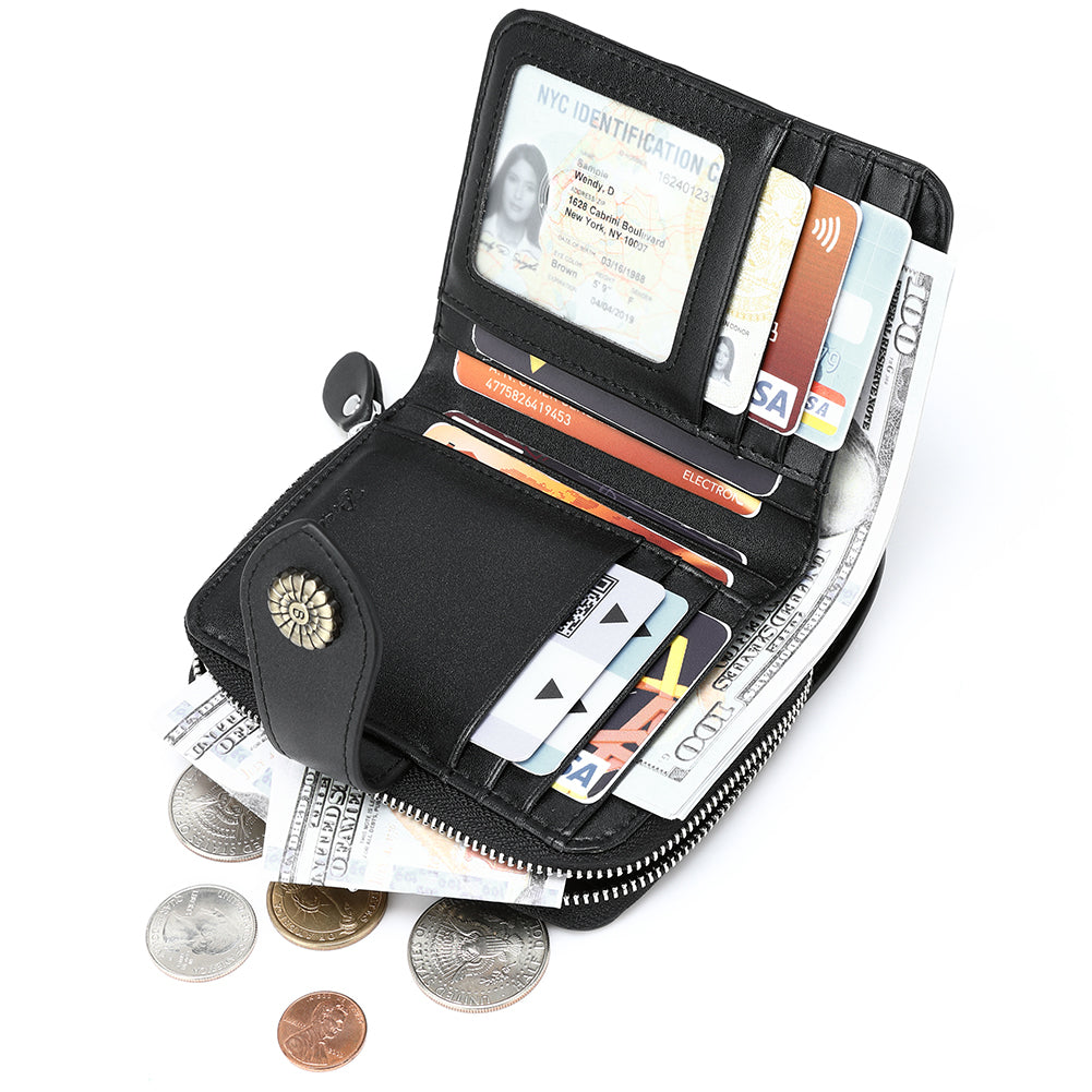 Rozenn  Full Grain Leather Money Clip Wallet —— Small Bifold - BOSTANTEN